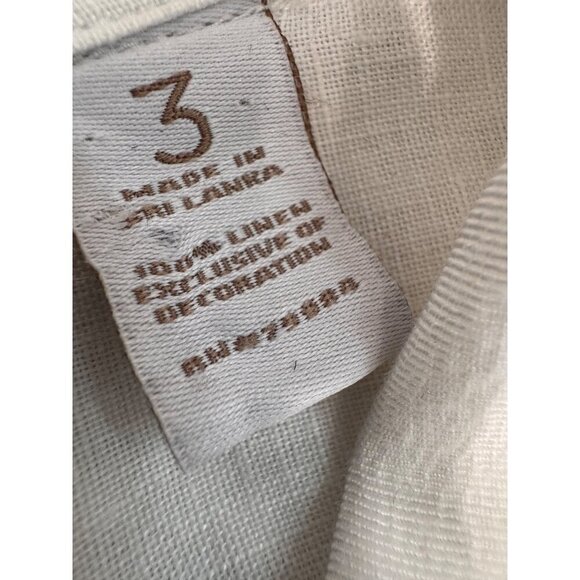 Chico's Size 3 White 100% Linen Long Sleeve Button-Up Blouse w/Roll-Tab Sleeves - Picture 7 of 13
